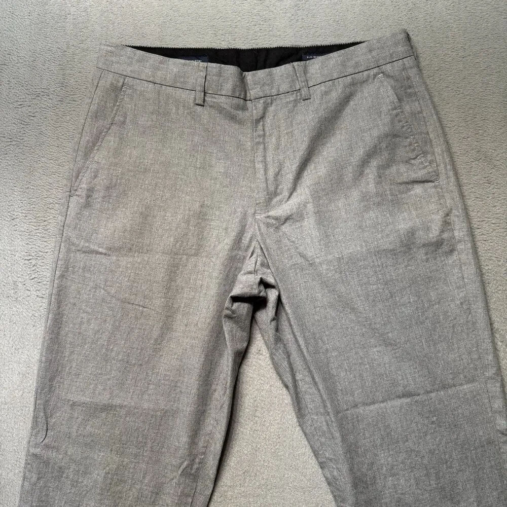 J.Crew Slim Bedford Mens 31X32 Pants Gray Chino Flat Front Casual Office Preppy